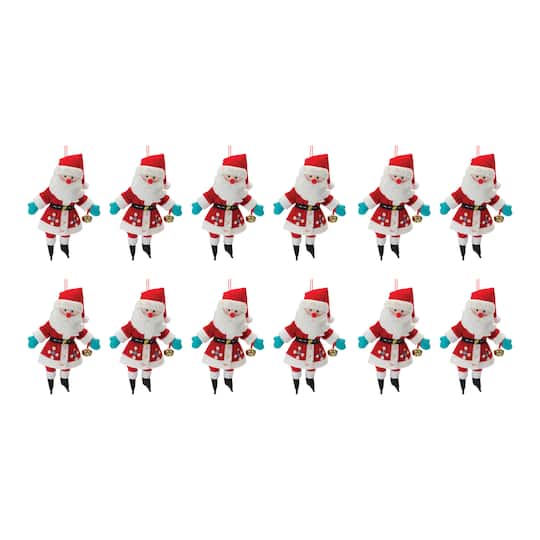 12ct. 8" Plush Santa Ornaments By Melrose | Michaels®